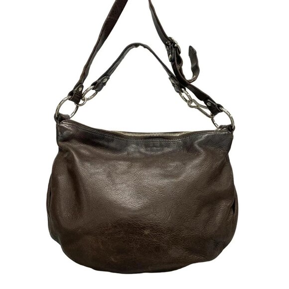 COACH Ali Leather Convertible Hobo Dark Brown Leather - Shoulder Bag - Picture 3 of 10